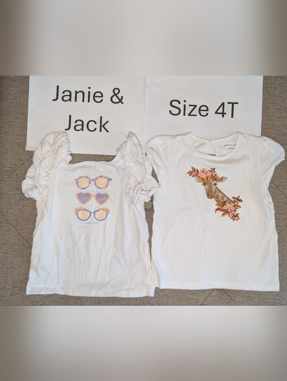 2 Janie & Jack T-shirts, Well Worn, No Holes Or Stains